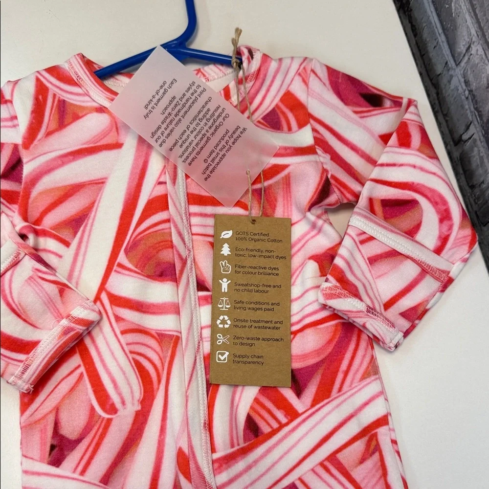NWT Inchworm sleeper‎ Pink and White Kids One Piece